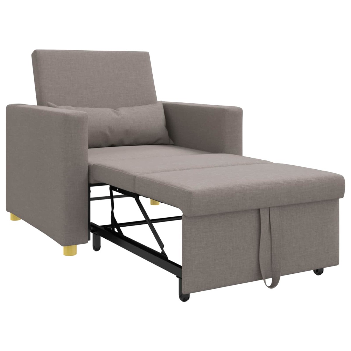 vidaXL Καναπές Κρεβάτι Μονό με τροχούς Taupe 90 x 165 x 87 εκ. ύφασμα
