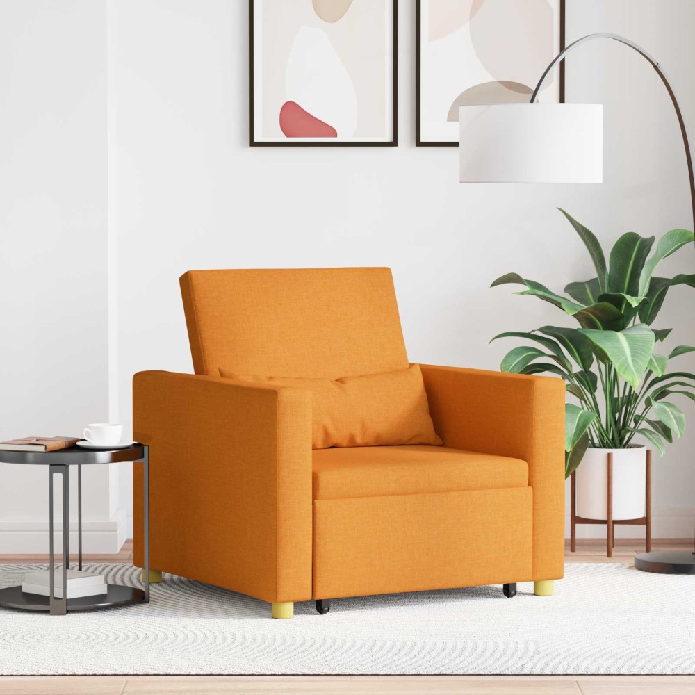 vidaXL Καναπές Κρεβάτι Μονό Σκούρο κίτρινο 90 x 165 x 87 εκ. ύφασμα