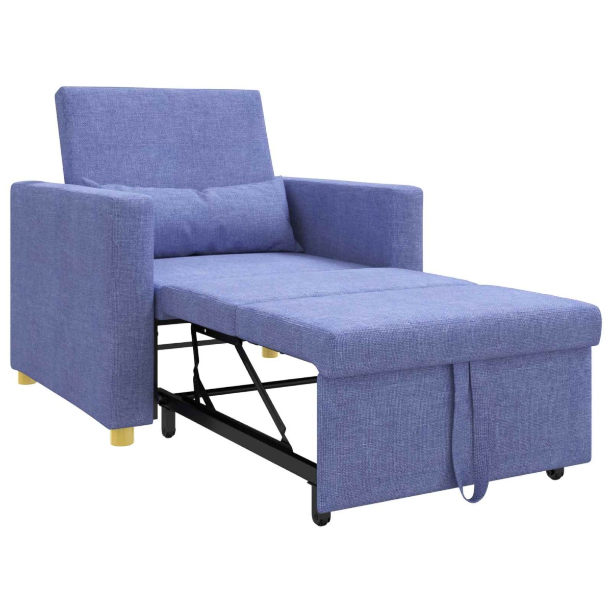 vidaXL Καναπές Κρεβάτι Μονό Μπλε τζιν 90 x 165 x 87 εκ. ύφασμα