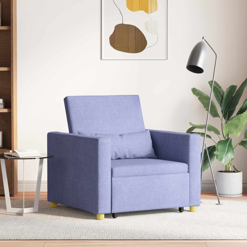 vidaXL Καναπές Κρεβάτι Μονό Μπλε τζιν 90 x 165 x 87 εκ. ύφασμα