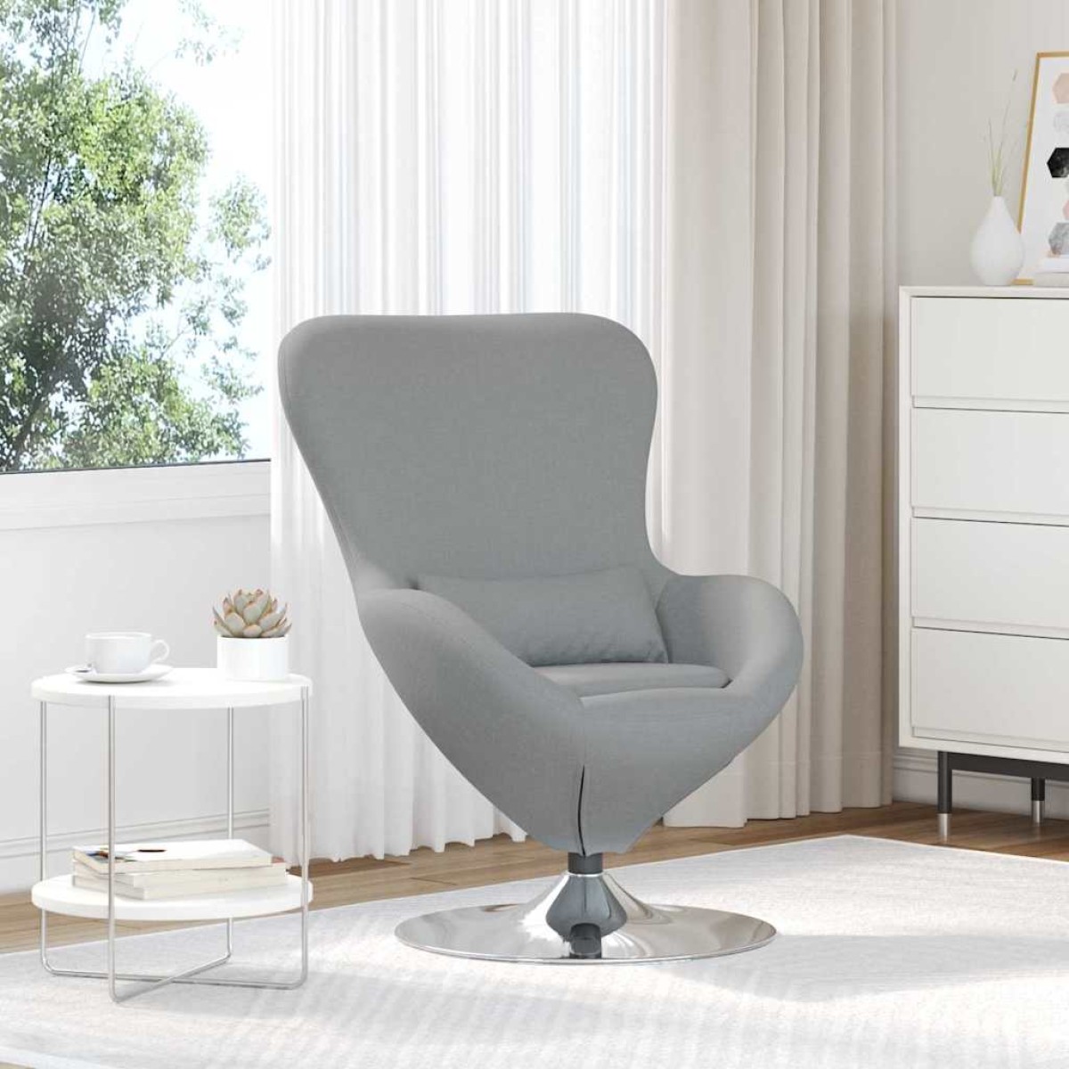 vidaXL Κάθισμα-αυγό Ανοιχτό γκρι 63 x 73 x 90 εκ ύφασμα