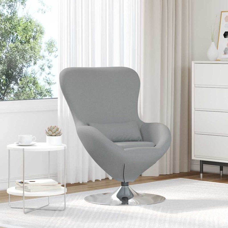 vidaXL Κάθισμα-αυγό Ανοιχτό γκρι 63 x 73 x 90 εκ ύφασμα