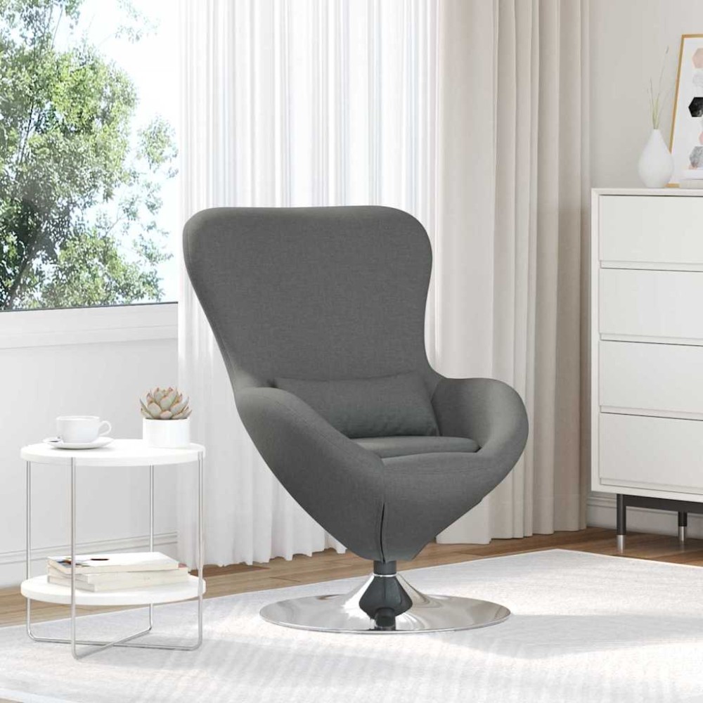 vidaXL Κάθισμα-αυγό Σκούρο Γκρι 63 x 73 x 90 εκ ύφασμα