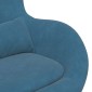 vidaXL Αυγό Καρέκλα με Σκαμνί with Footstool Μπλε Βελούδο