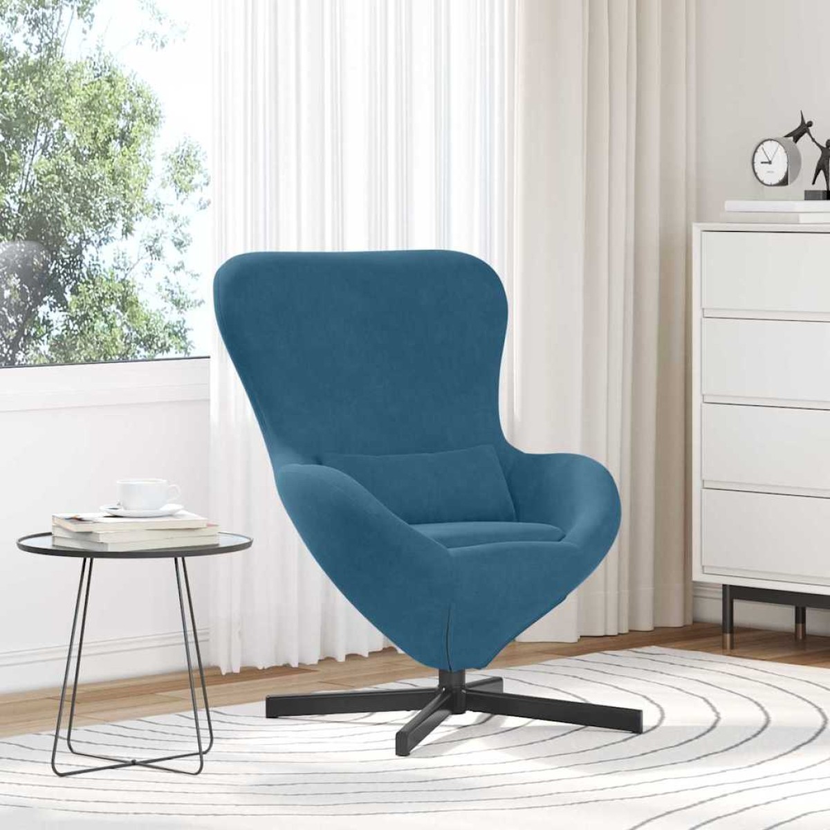 vidaXL Κάθισμα-αυγό Μπλε 63 x 73 x 90 εκ Βελούδο