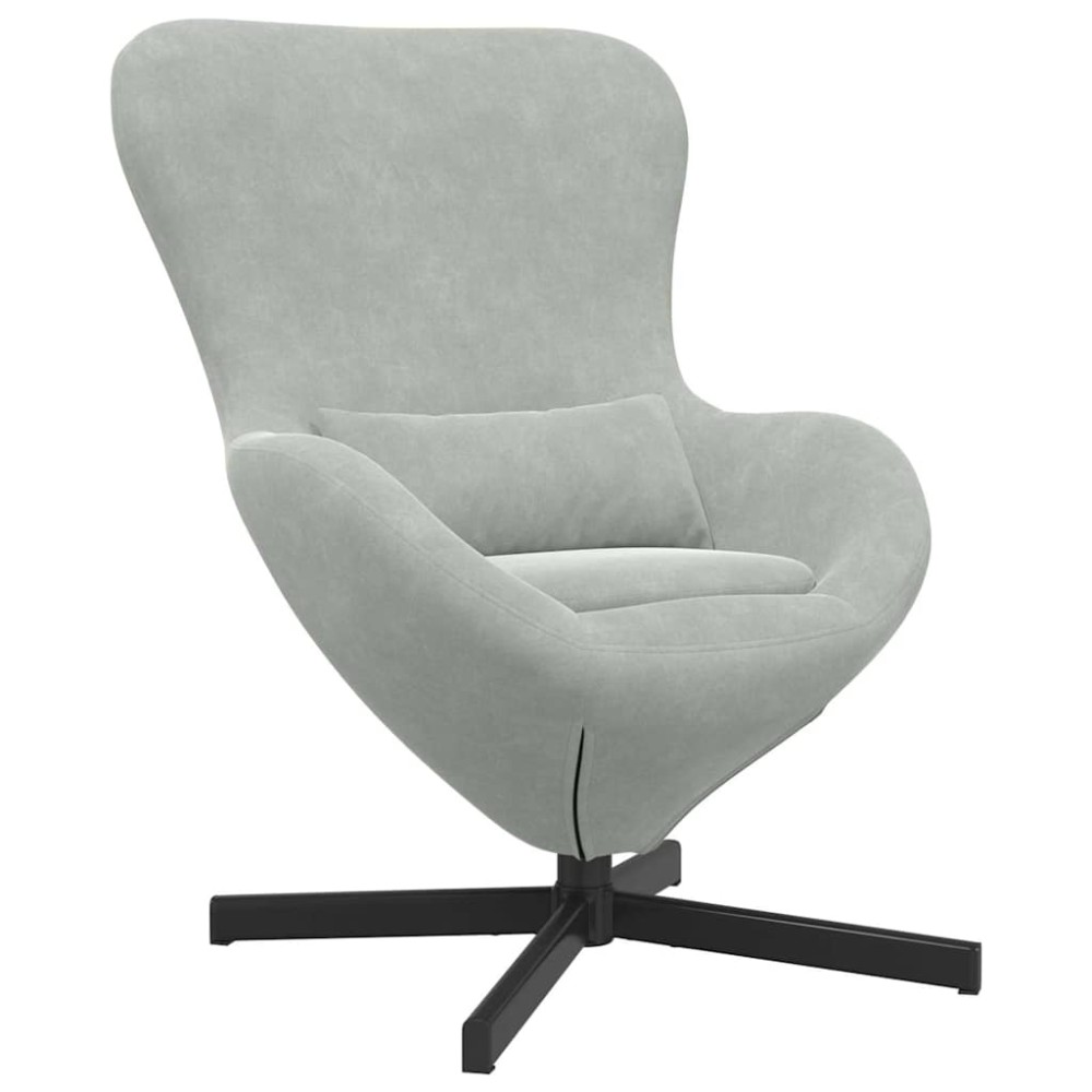 vidaXL Κάθισμα-αυγό Ανοιχτό γκρι 63 x 73 x 90 εκ Βελούδο