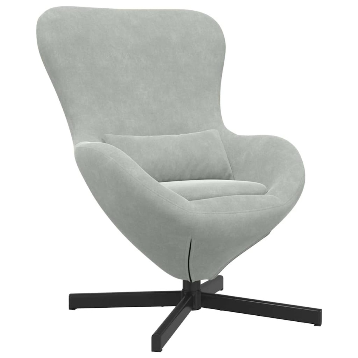 vidaXL Κάθισμα-αυγό Ανοιχτό γκρι 63 x 73 x 90 εκ Βελούδο