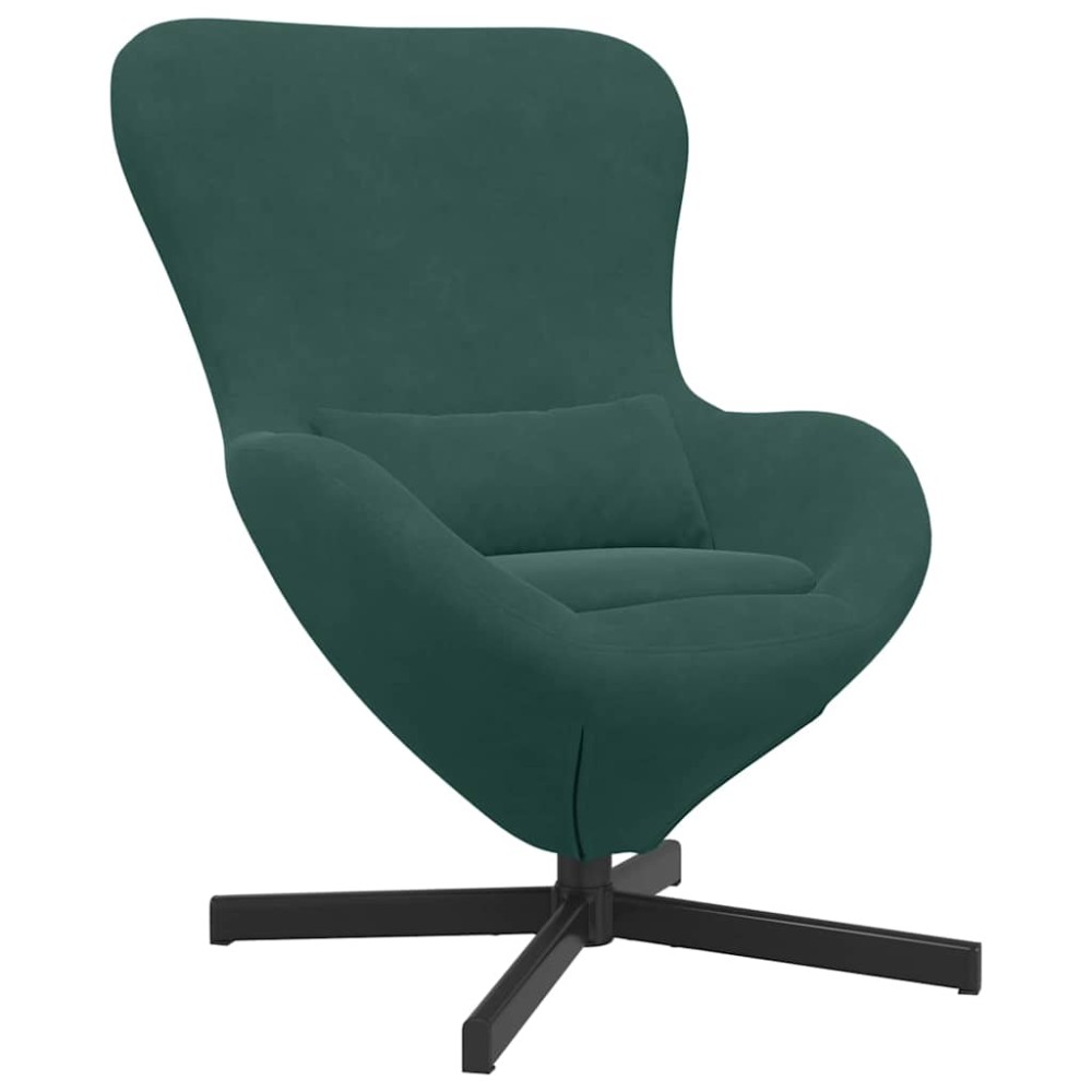 vidaXL Κάθισμα-αυγό Σκούρο Πράσινο 63 x 73 x 90 εκ Βελούδο