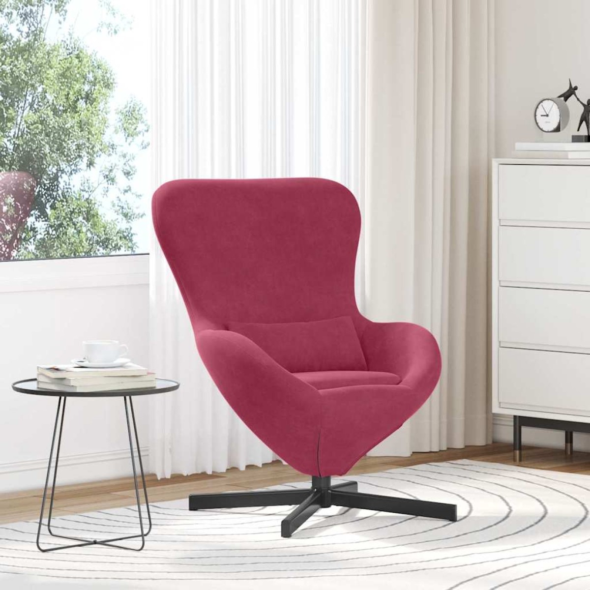 vidaXL Κάθισμα-αυγό Κόκκινο 63 x 73 x 90 εκ Βελούδο
