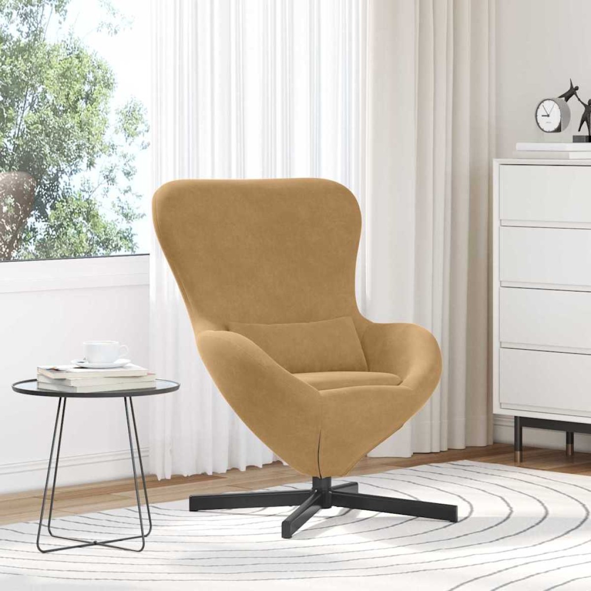 vidaXL Κάθισμα-αυγό Καφέ 63 x 73 x 90 εκ Βελούδο