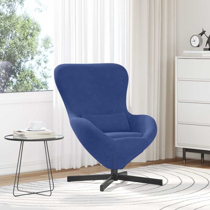 vidaXL Κάθισμα-αυγό Μπλε Αστυνομίας 63 x 73 x 90 εκ Βελούδο