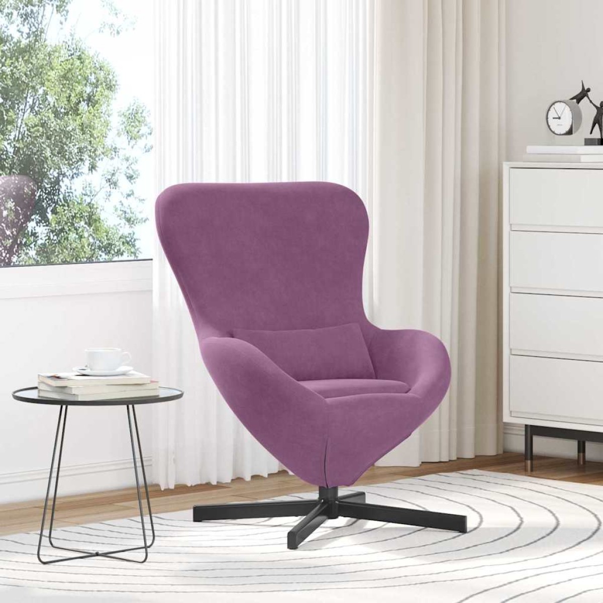 vidaXL Κάθισμα-αυγό Μοβ 63 x 73 x 90 εκ Βελούδο
