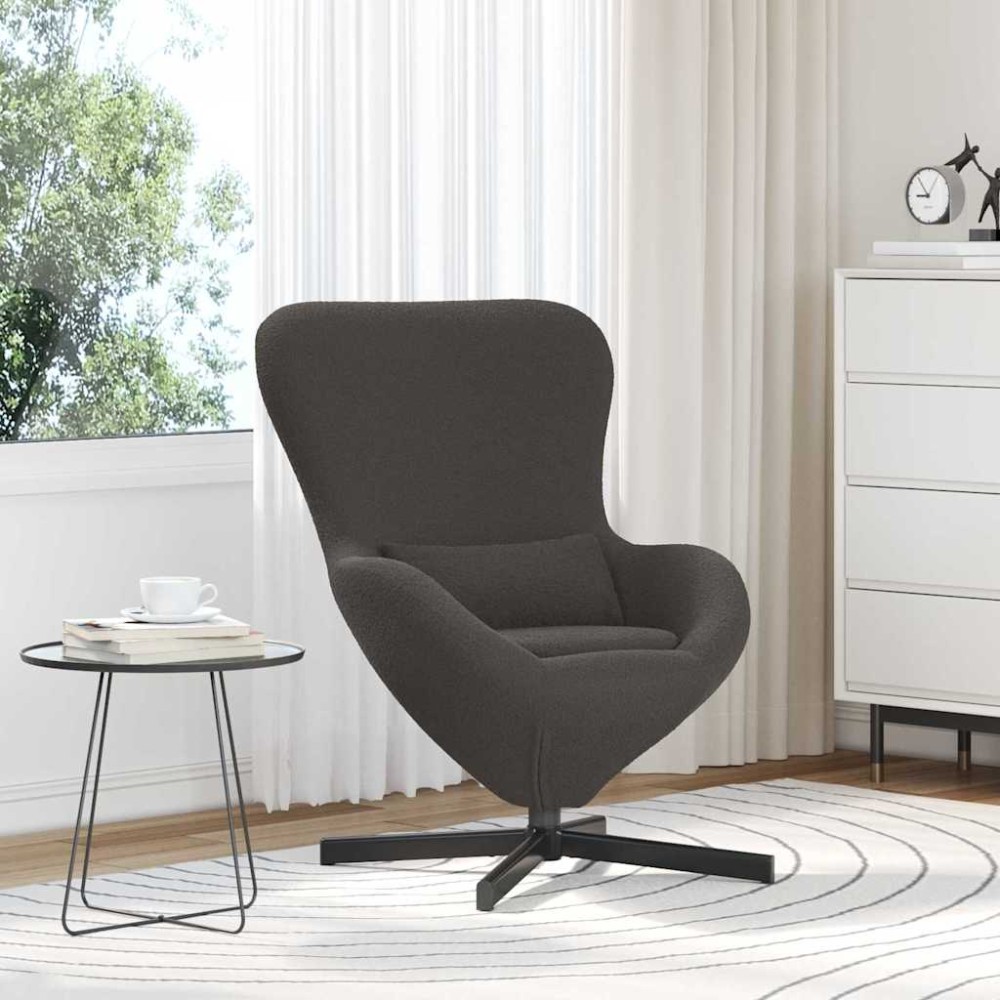 vidaXL Κάθισμα-αυγό Σκούρο Γκρι 63 x 73 x 90 εκ ύφασμα