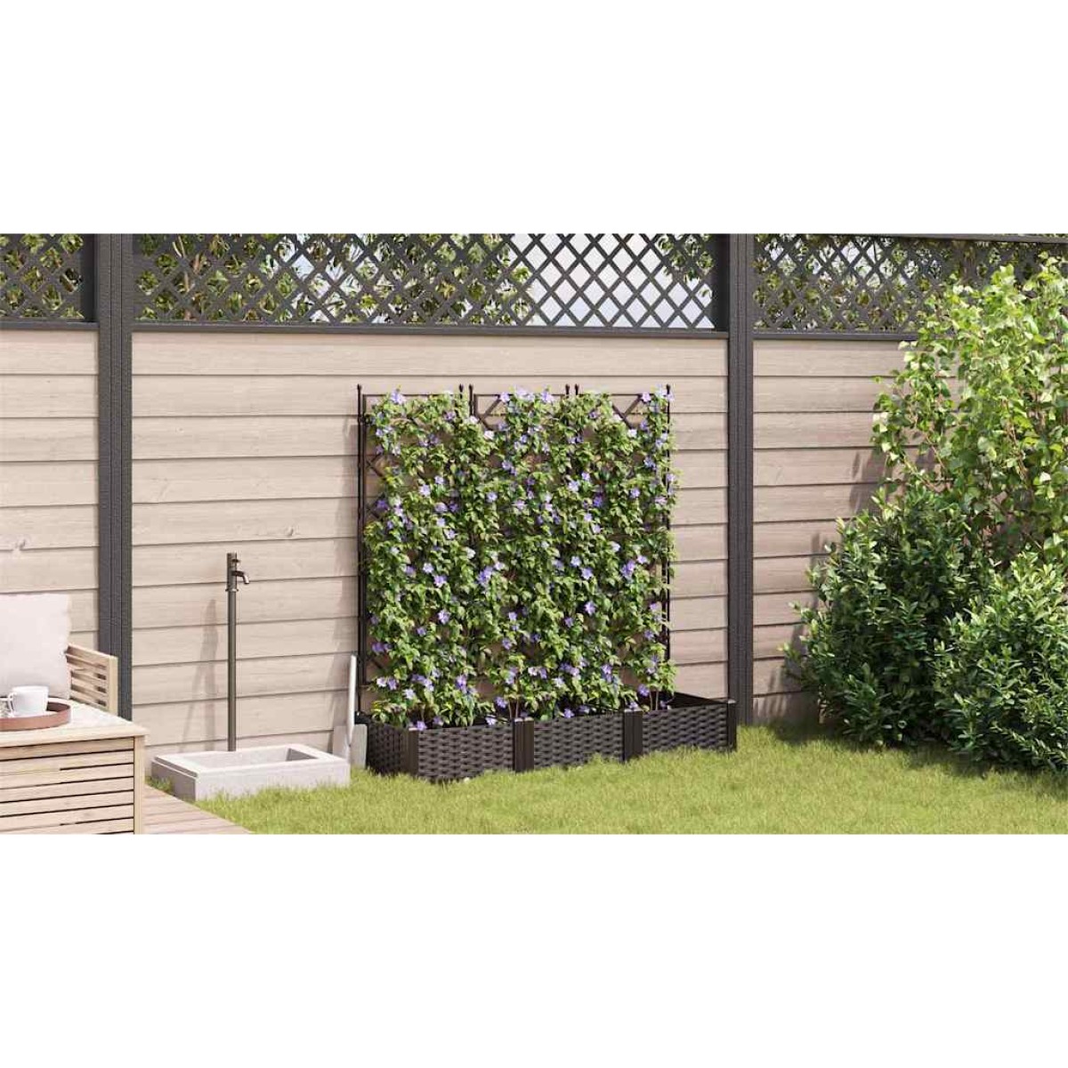vidaXL Γλάστρα Κήπου 3 τμχ. Καφέ 120 x 40 x 125,5 εκ. PP