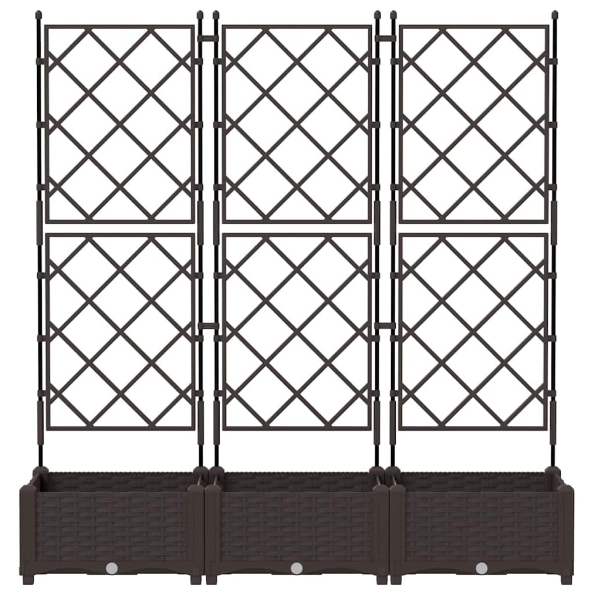 vidaXL Γλάστρα Κήπου 3 τμχ. Καφέ 120 x 40 x 125,5 εκ. PP