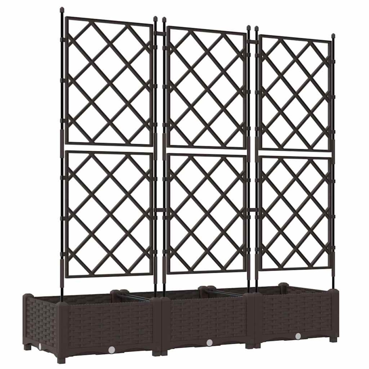 vidaXL Γλάστρα Κήπου 3 τμχ. Καφέ 120 x 40 x 125,5 εκ. PP