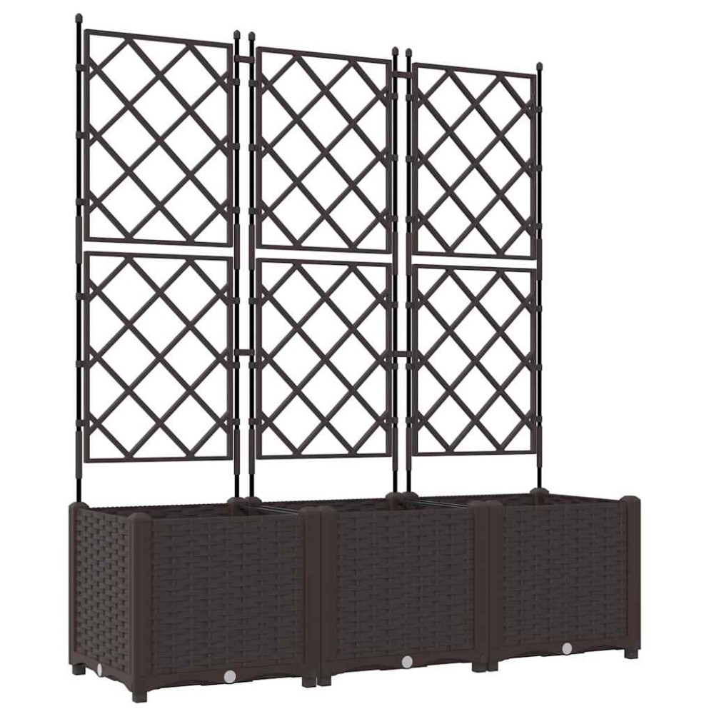 vidaXL Γλάστρα Κήπου 3 τμχ. Καφέ 120 x 40 x 143 εκ. PP