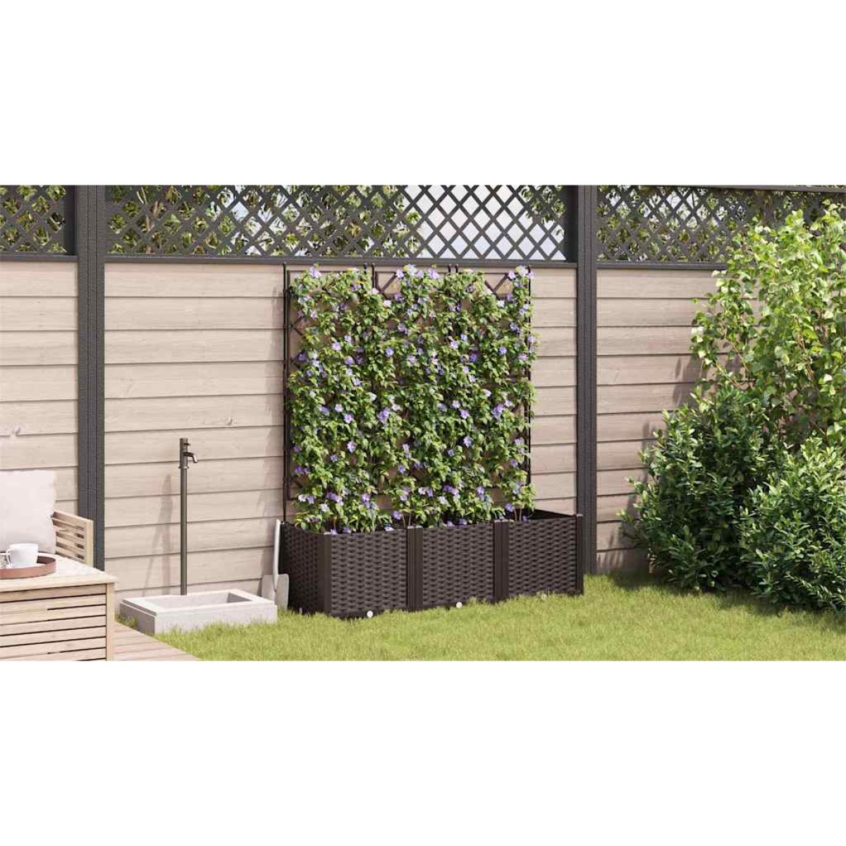 vidaXL Γλάστρα Κήπου 3 τμχ. Καφέ 120 x 40 x 143 εκ. PP