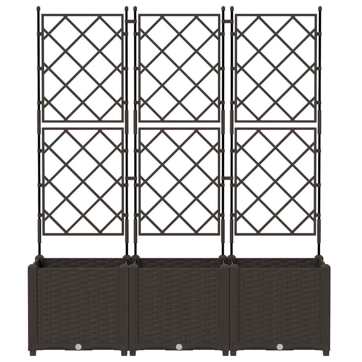 vidaXL Γλάστρα Κήπου 3 τμχ. Καφέ 120 x 40 x 143 εκ. PP