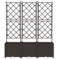 vidaXL Γλάστρα Κήπου 3 τμχ. Καφέ 120 x 40 x 143 εκ. PP
