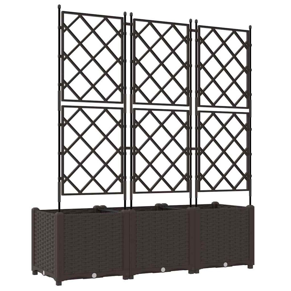 vidaXL Γλάστρα Κήπου 3 τμχ. Καφέ 120 x 40 x 143 εκ. PP
