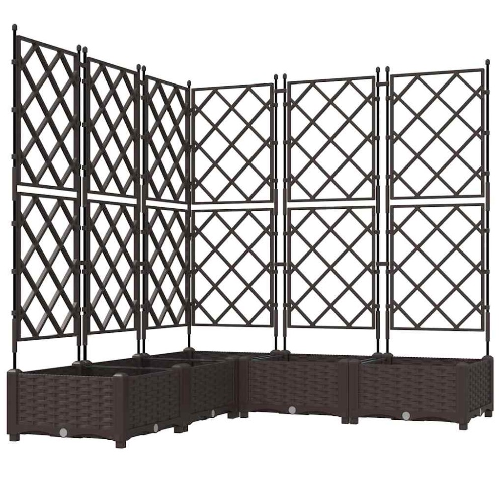 vidaXL Γλάστρα Κήπου 5 τμχ. Καφέ 120 x 120 x 125,5 εκ. PP
