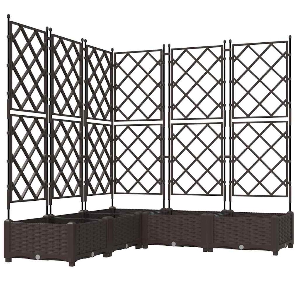 vidaXL Γλάστρα Κήπου 5 τμχ. Καφέ 120 x 120 x 125,5 εκ. PP