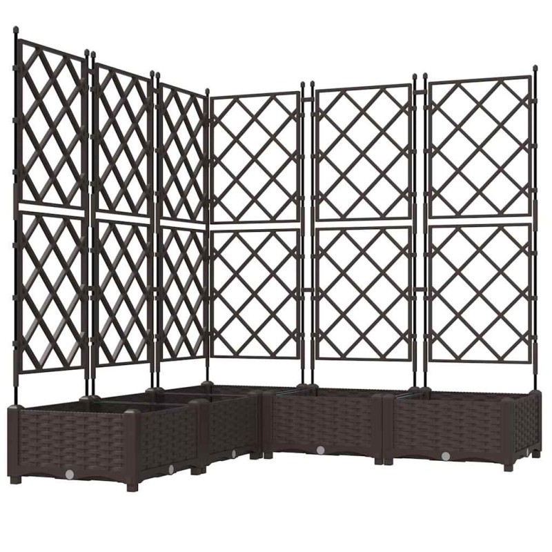 vidaXL Γλάστρα Κήπου 5 τμχ. Καφέ 120 x 120 x 125,5 εκ. PP