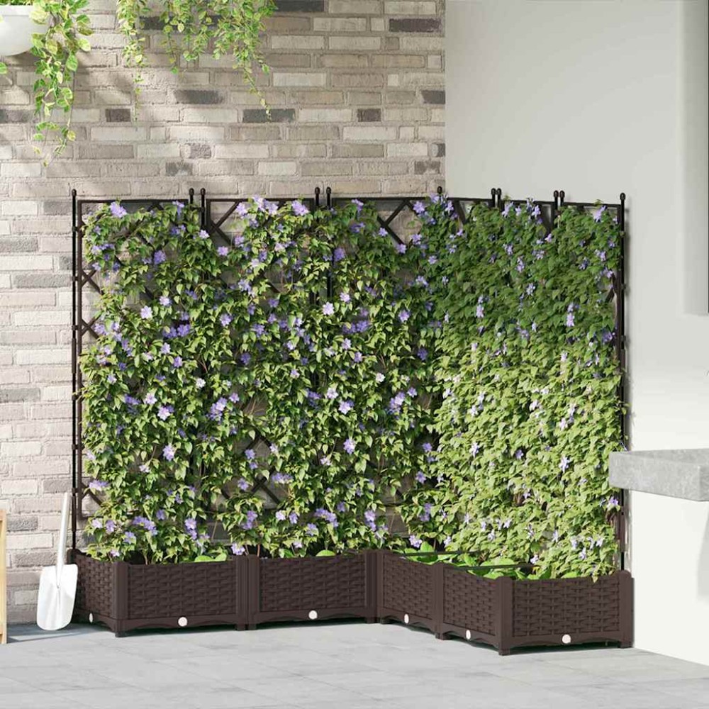 vidaXL Γλάστρα Κήπου 5 τμχ. Καφέ 120 x 120 x 125,5 εκ. PP