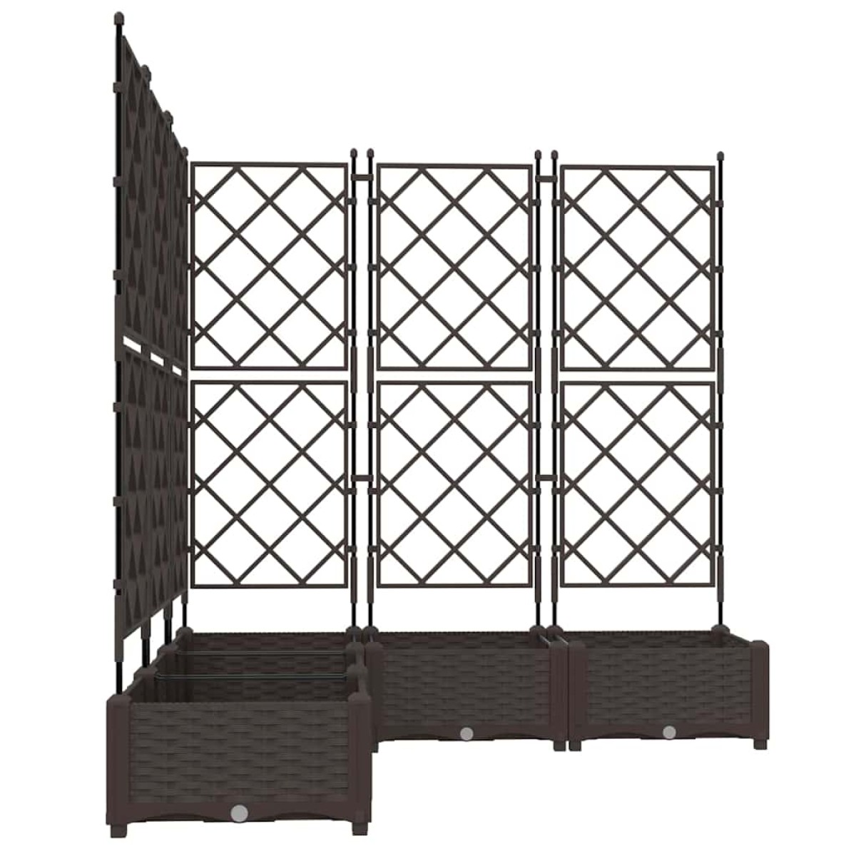 vidaXL Γλάστρα Κήπου 5 τμχ. Καφέ 120 x 120 x 125,5 εκ. PP
