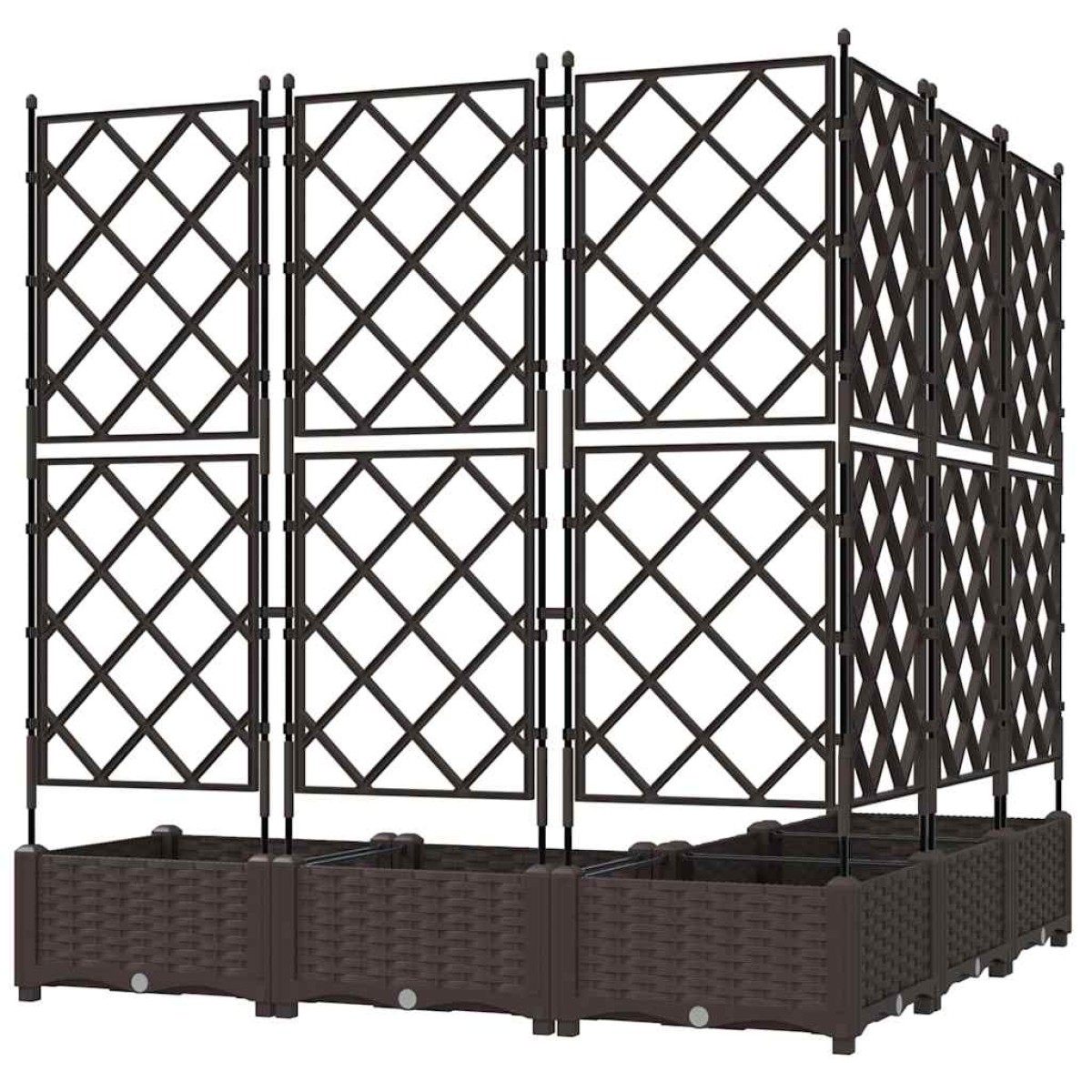 vidaXL Γλάστρα Κήπου 5 τμχ. Καφέ 120 x 120 x 125,5 εκ. PP