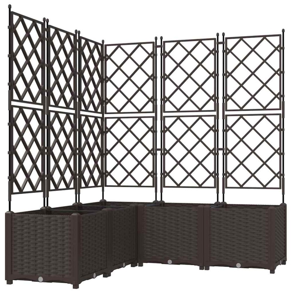 vidaXL Γλάστρα Κήπου 5 τμχ. Καφέ 120 x 120 x 143 εκ. PP