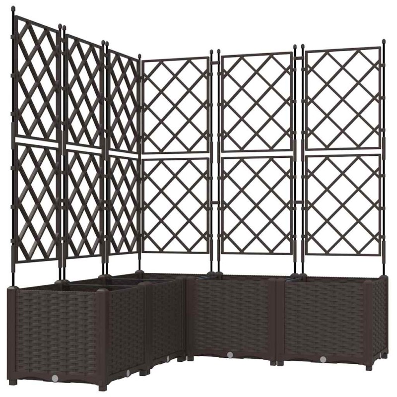 vidaXL Γλάστρα Κήπου 5 τμχ. Καφέ 120 x 120 x 143 εκ. PP