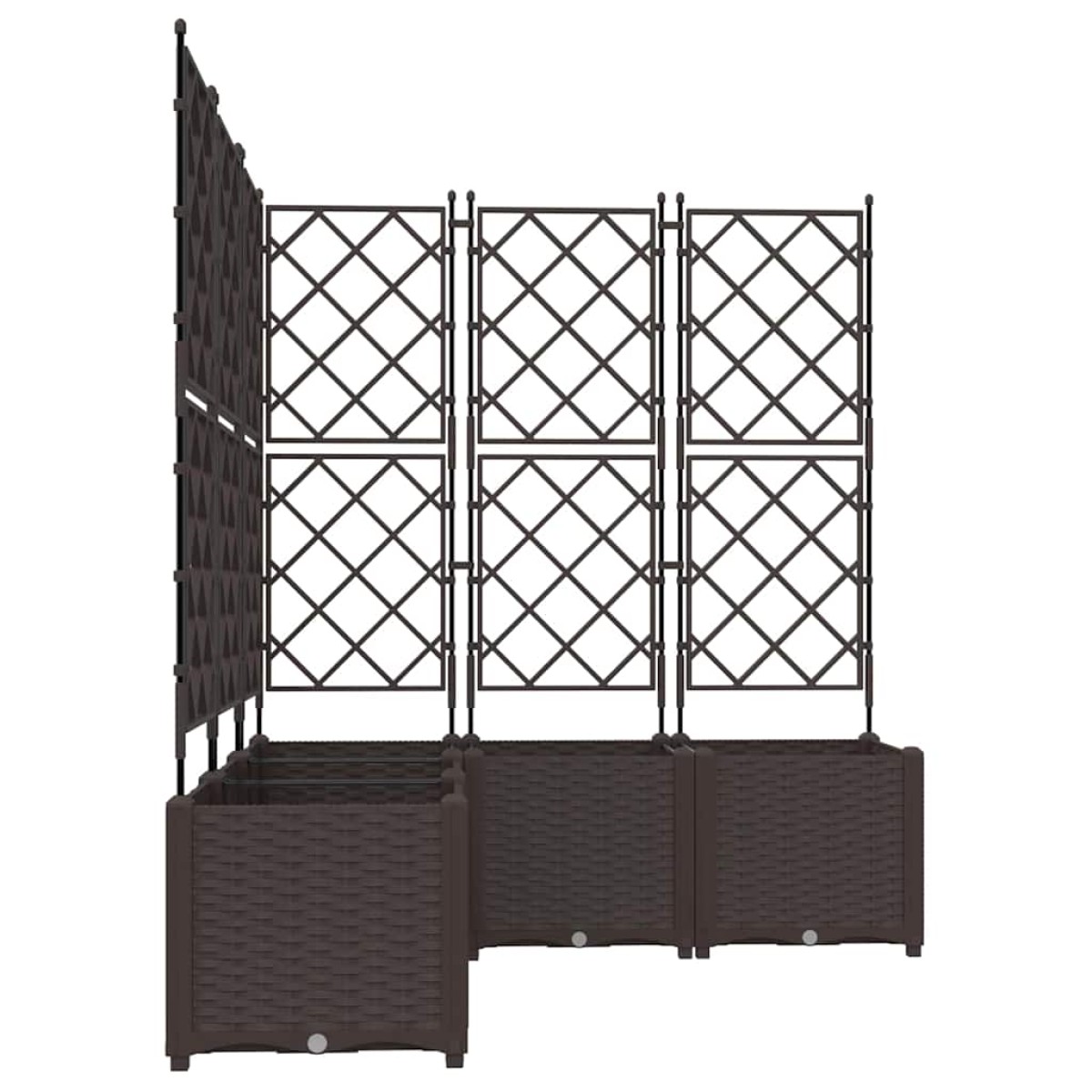 vidaXL Γλάστρα Κήπου 5 τμχ. Καφέ 120 x 120 x 143 εκ. PP