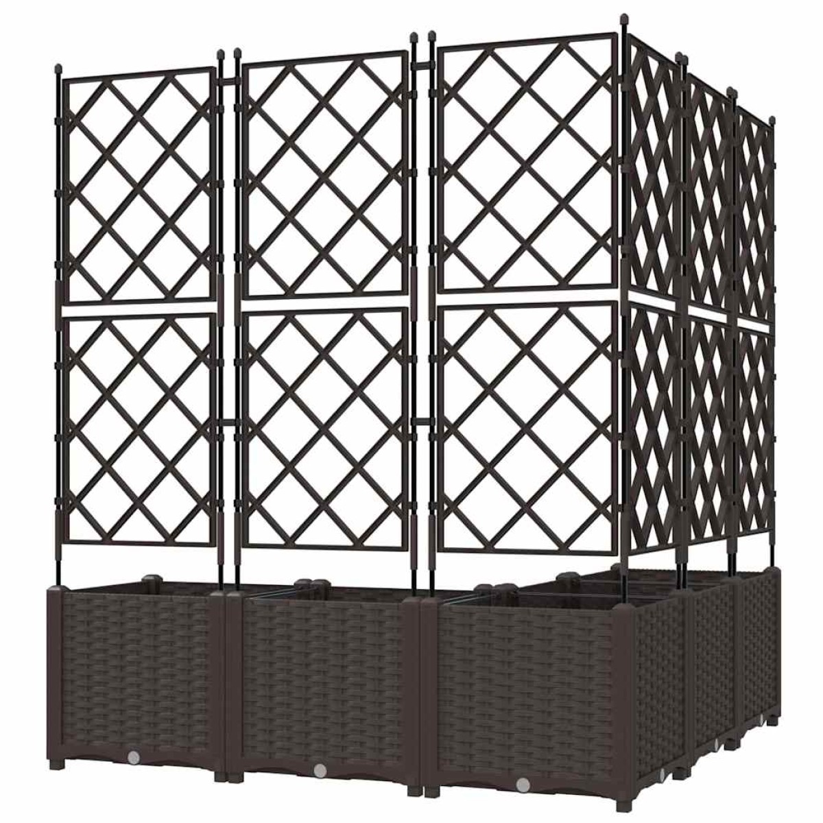 vidaXL Γλάστρα Κήπου 5 τμχ. Καφέ 120 x 120 x 143 εκ. PP