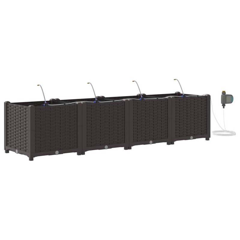 vidaXL Γλάστρα Κήπου 4 τμχ. Καφέ 160 x 40 x 37,5 cm PP
