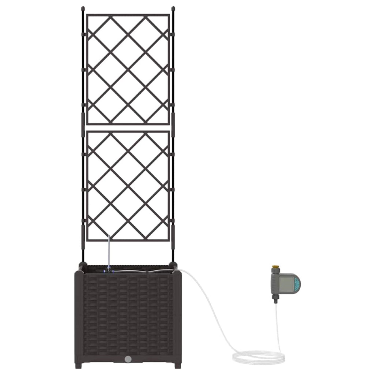 vidaXL Γλάστρα Κήπου Καφέ 40 x 40 x 142 cm PP