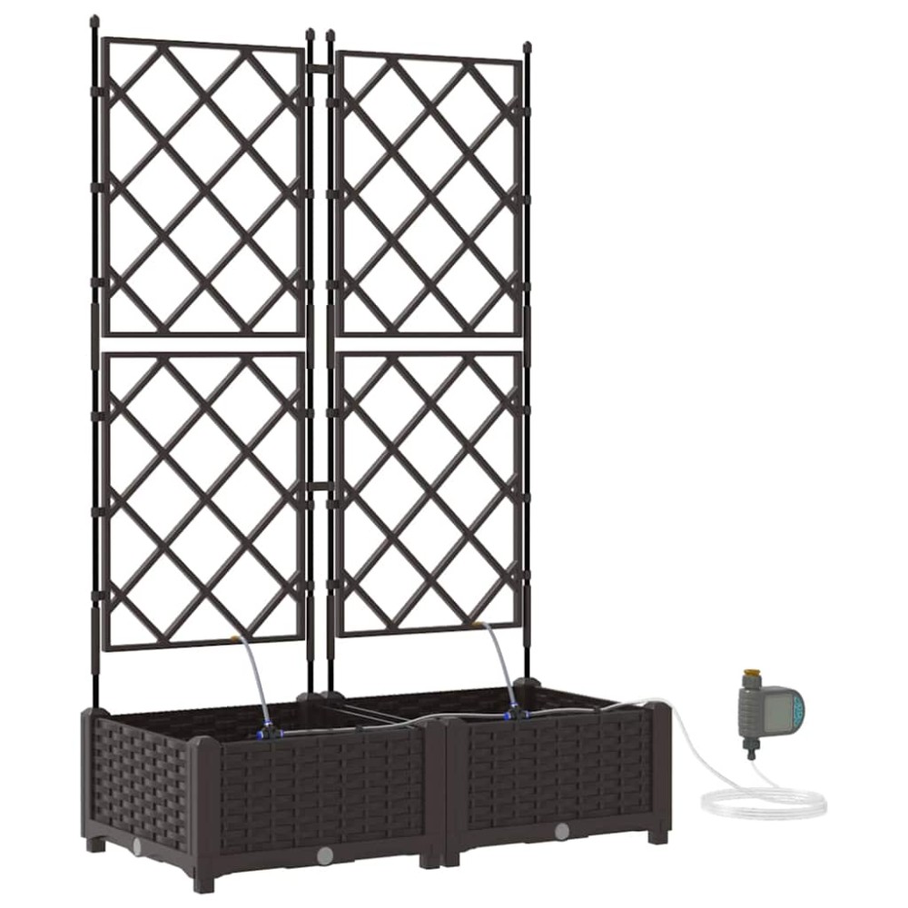 vidaXL Γλάστρα Κήπου 2 τμχ. Καφέ 80 x 40 x 126 cm PP