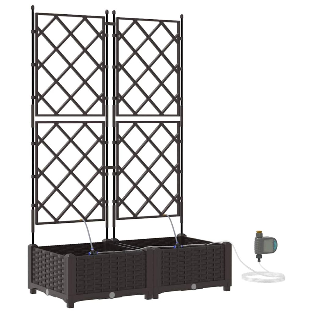 vidaXL Γλάστρα Κήπου 2 τμχ. Καφέ 80 x 40 x 126 cm PP
