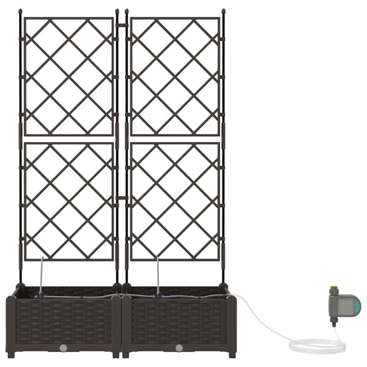 vidaXL Γλάστρα Κήπου 2 τμχ. Καφέ 80 x 40 x 126 cm PP