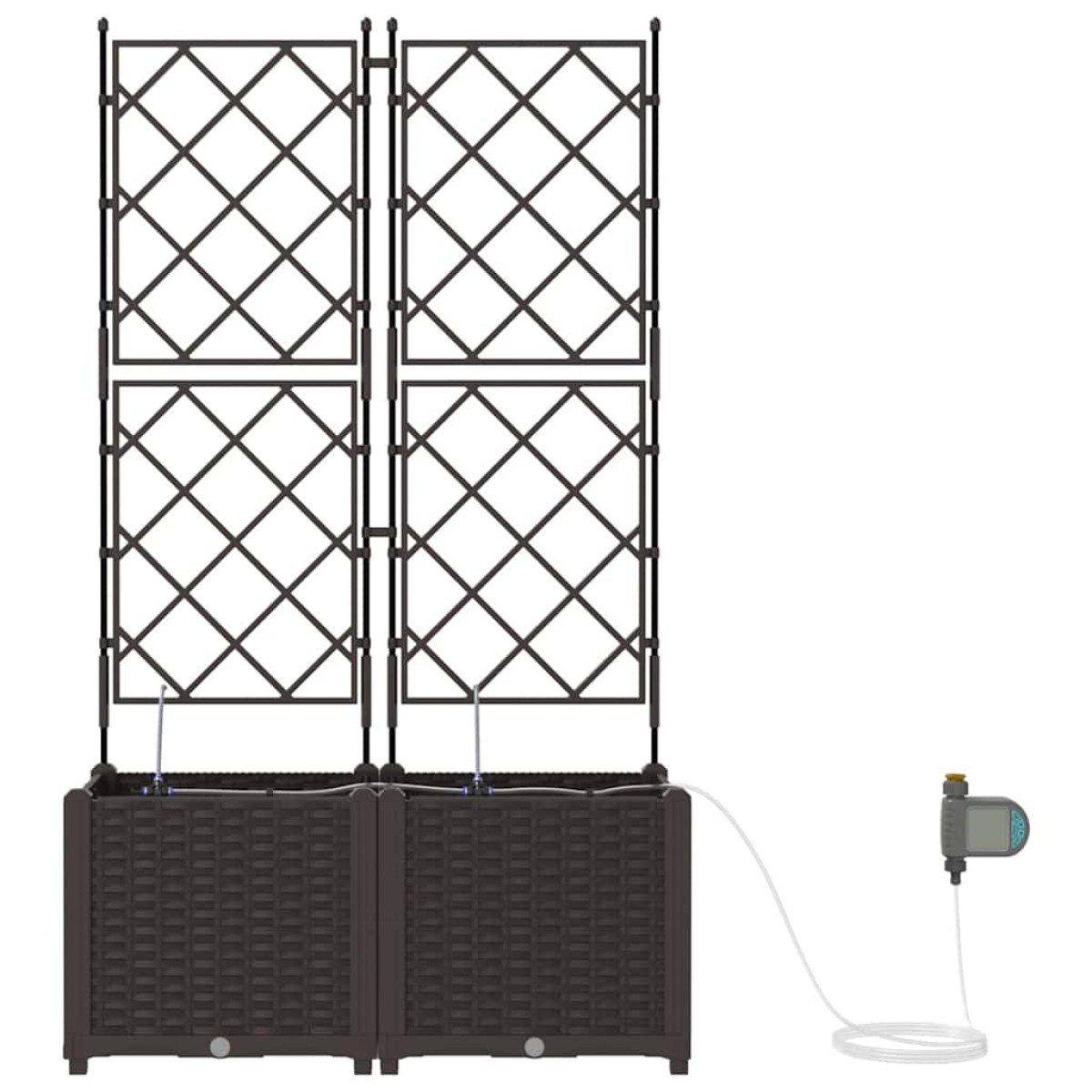 vidaXL Γλάστρα Κήπου 2 τμχ. Καφέ 80 x 40 x 142 cm PP