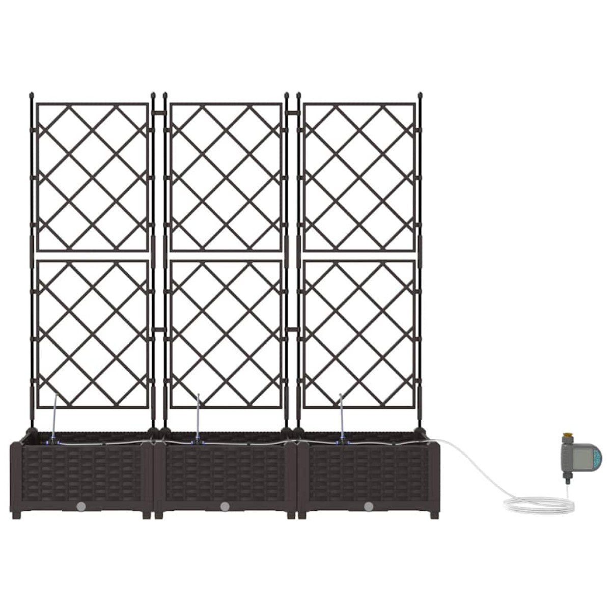 vidaXL Γλάστρα Κήπου 3 τμχ. Καφέ 120 x 40 x 126 cm PP