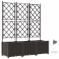 vidaXL Γλάστρα Κήπου 3 τμχ. Καφέ 120 x 40 x 142 cm PP