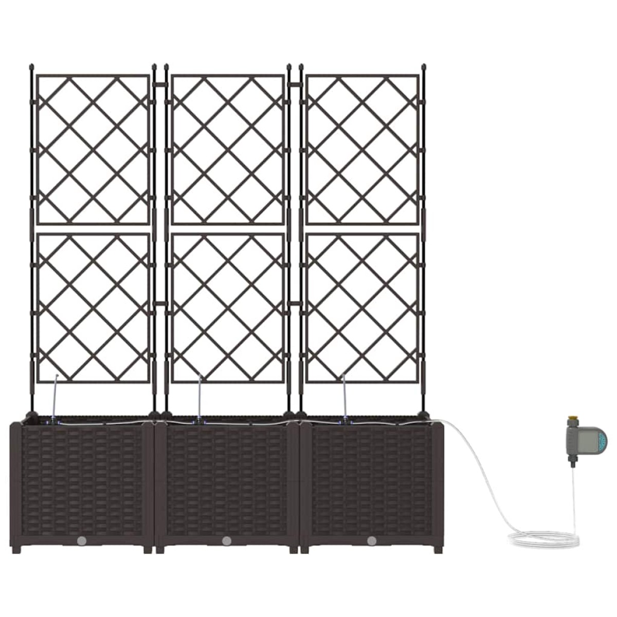 vidaXL Γλάστρα Κήπου 3 τμχ. Καφέ 120 x 40 x 142 cm PP