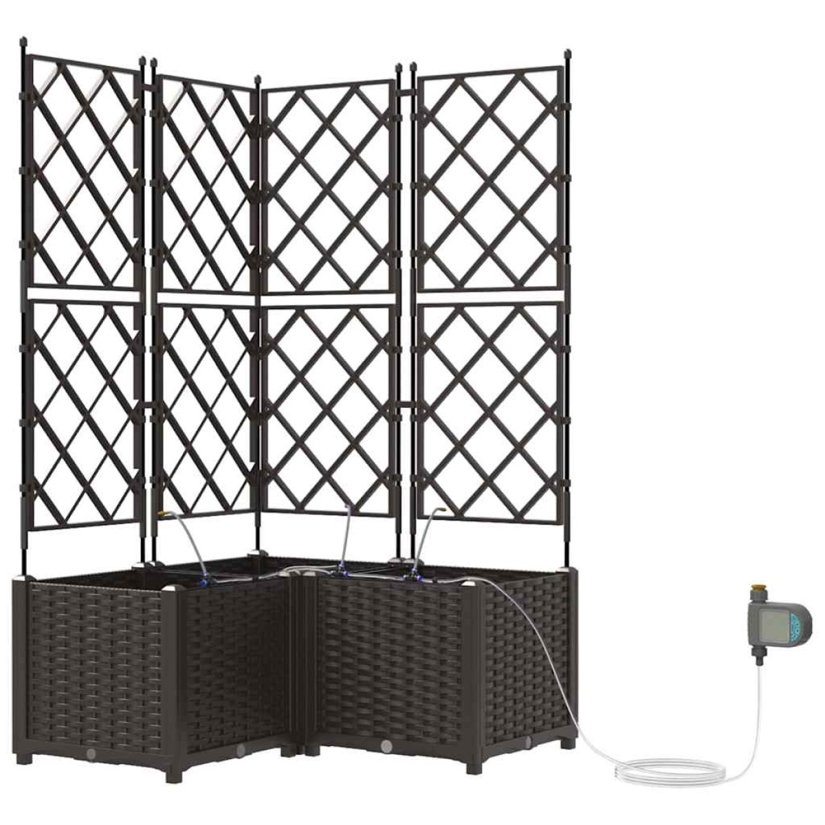 vidaXL Γλάστρα Κήπου 3 τμχ. Καφέ 80 x 80 x 142 cm PP