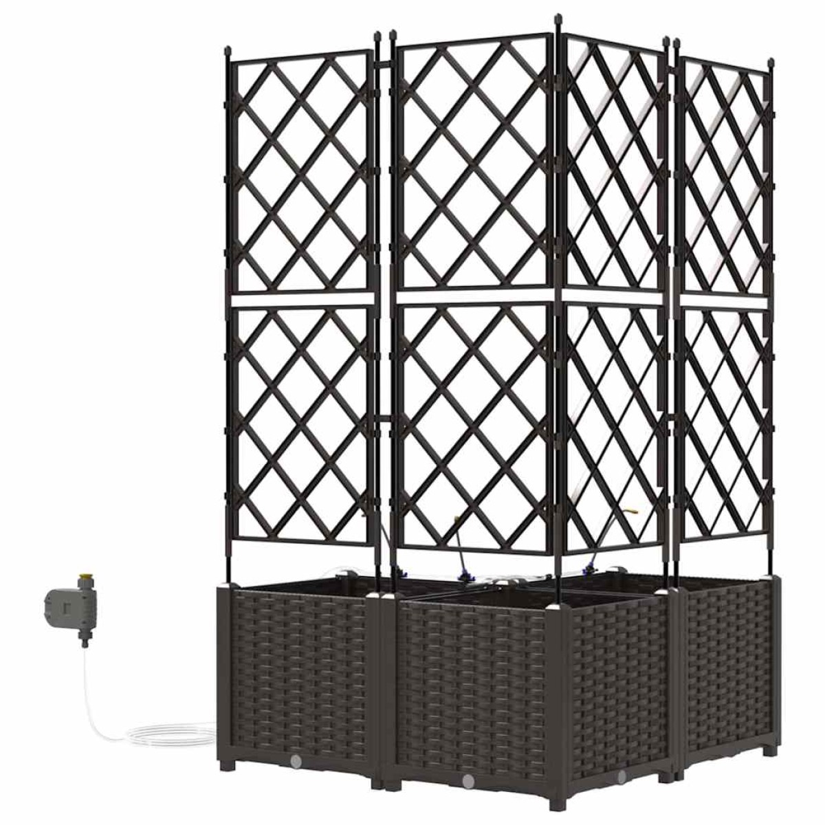 vidaXL Γλάστρα Κήπου 3 τμχ. Καφέ 80 x 80 x 142 cm PP