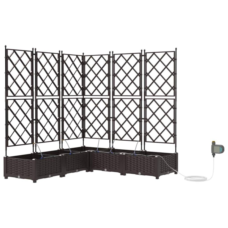 vidaXL Γλάστρα Κήπου 5 τμχ. Καφέ 120 x 120 x 126 cm PP
