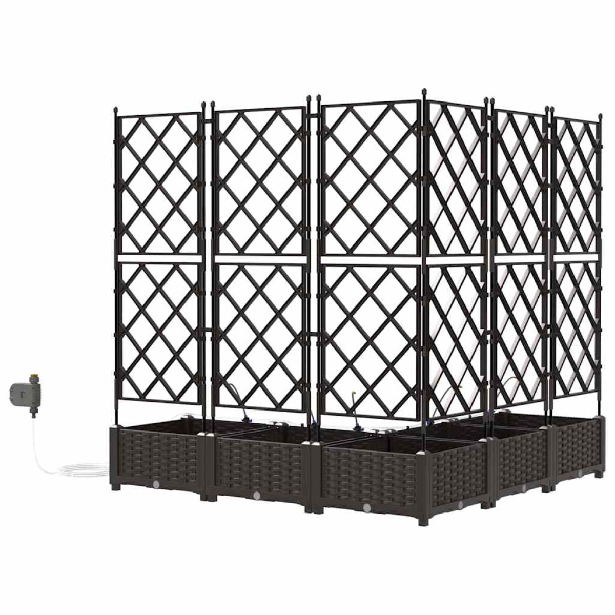 vidaXL Γλάστρα Κήπου 5 τμχ. Καφέ 120 x 120 x 126 cm PP