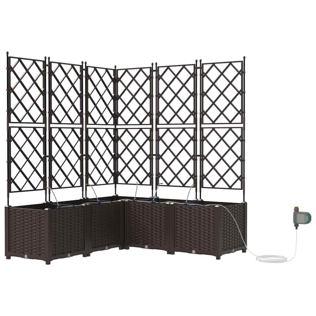 vidaXL Γλάστρα Κήπου 5 τμχ. Καφέ 120 x 120 x 142 cm PP