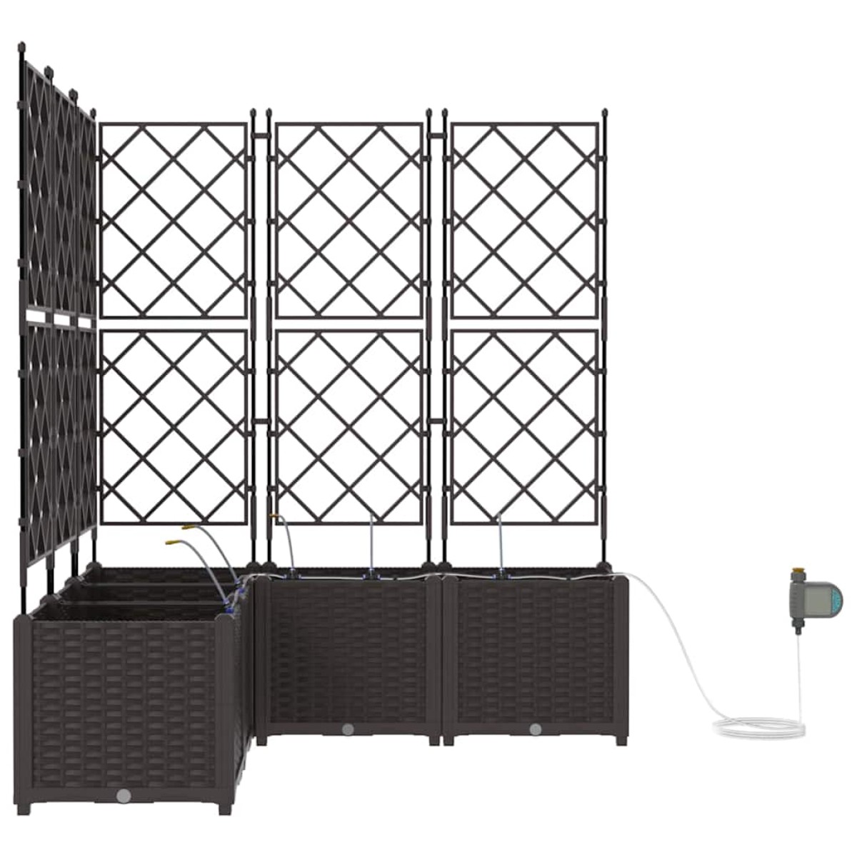 vidaXL Γλάστρα Κήπου 5 τμχ. Καφέ 120 x 120 x 142 cm PP